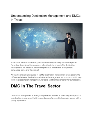 Understanding Destination Management and DMCs in Travel