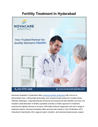 Fertility Treatment In Hyderabad