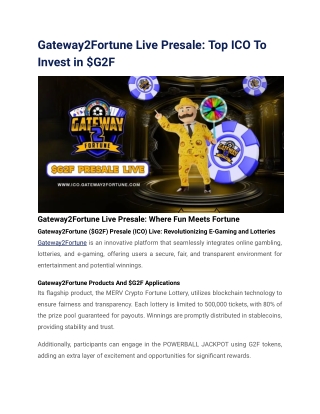 Gateway2Fortune Live Presale_ Top ICO To Invest in $G2F