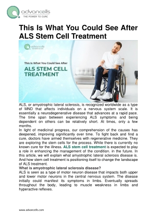 This Is What You Could See After ALS Stem Cell Treatment