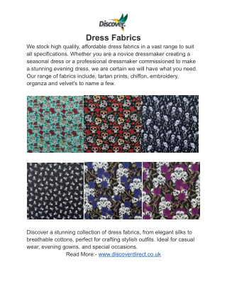 Versatile Fabrics for Curtains, Dresses, and Linings Style and Function Combined!