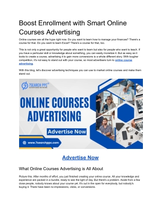 Boost Enrollment with Smart Online Courses Advertising