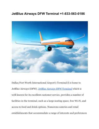 JetBlue Airways DFW Terminal  1-833-563-0186