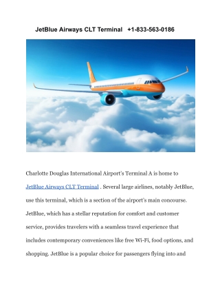 JetBlue Airways CLT Terminal    1-833-563-0186