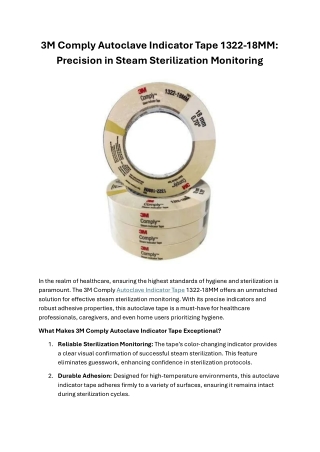 3M Comply Autoclave Indicator Tape 1322-18MM