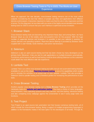 Cross Browser Testing Tools to Try in 2025