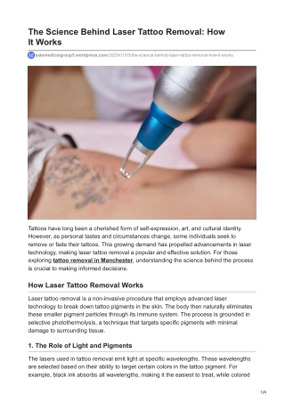 The Science Behind Laser Tattoo Removal How It Works