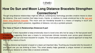 How Do Sun and Moon Long Distance Bracelets Strengthen Connections?