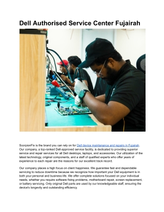 Dell Authorised Service Center Fujairah