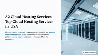Best Cloud Hosting Provider in USA | A2 Cloud Hosting Services