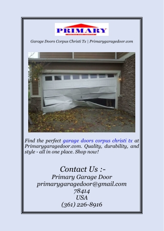 Garage Doors Corpus Christi Tx | Primarygaragedoor.com