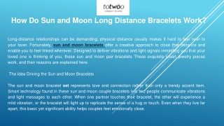 How Do Sun and Moon Long Distance Bracelets Work?
