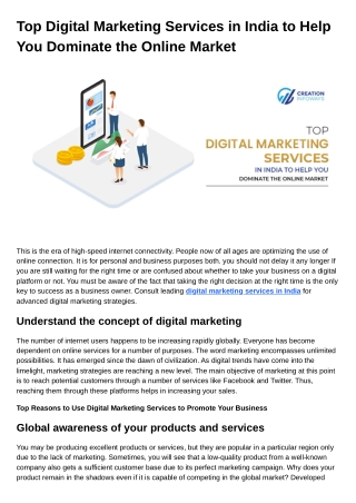 Top Digital Marketing Services in India to Help You Dominate the Online Market