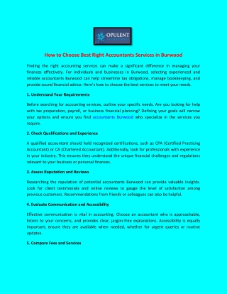 How to Choose Best Right Accountants Services in Burwood