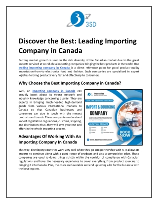 Discover the Best Leading Importing Company in Canada