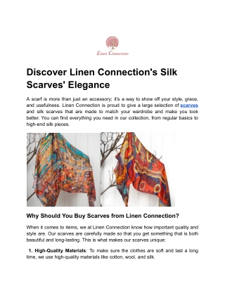 Discover Linen Connection's Silk Scarves' Elegance