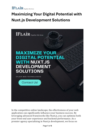 Maximizing Your Digital Potential with Nuxt