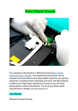 Razer Repair Sharjah
