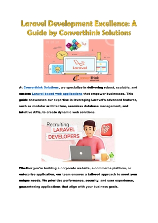 Laravel Development Excellence A Guide by Converthink Solutions-compressed