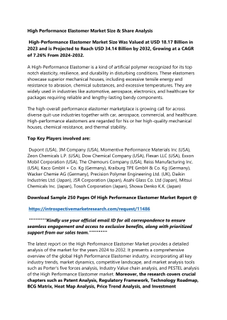 High Performance Elastomer Market