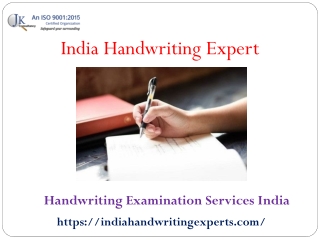 Handwriting Examination Services India – India Handwriting Expert