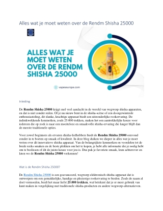 Alles wat je moet weten over de Rendm Shisha 25000