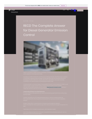 RECD The Complete Answer for Diesel Generator Emission Control
