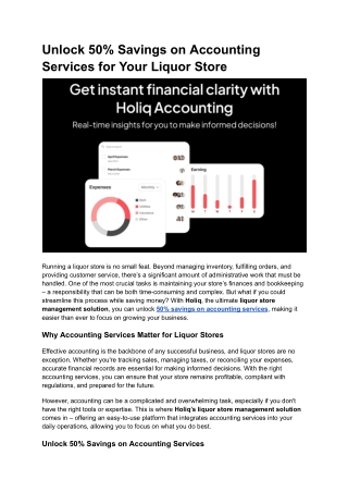 Unlock 50% Savings on Accounting Services for Your Liquor Store