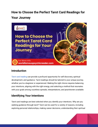 How to Choose the Perfect Tarot Card Readings for Your Journey