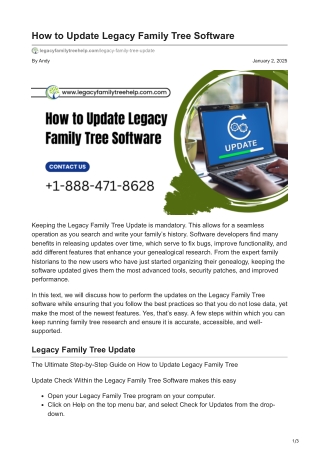 How to Update Legacy Family Tree Software