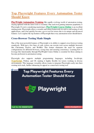 PlayWright Automation Training - PlayWright Course Online