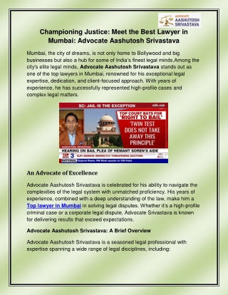 Top lawyer in Mumbai