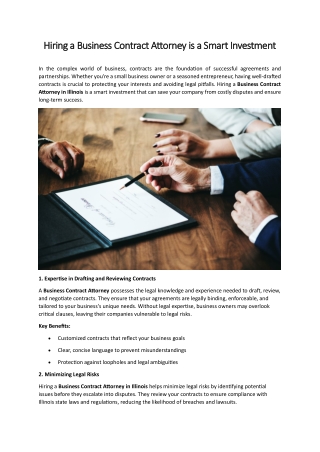 Hiring a Business Contract Attorney is a Smart Investment