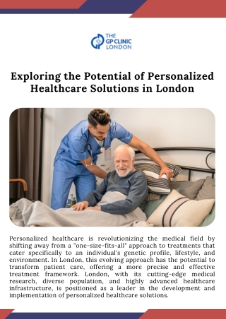 Exploring the Potential of Personalized Healthcare Solutions in London