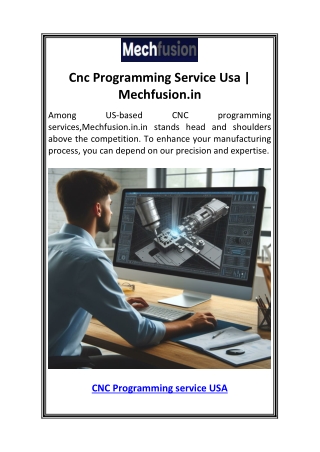 Cnc Programming Service Usa  Mechfusion.in
