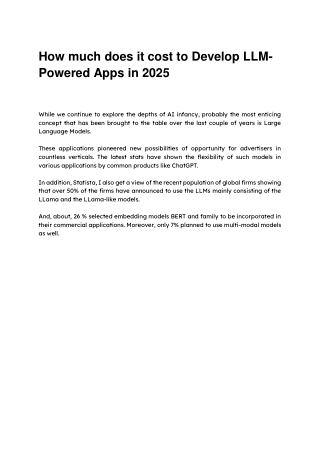 Cost of Developing LLM-Powered Apps in 2025: A Comprehensive Guide