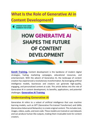 GenAI Training | Generative AI Course in Hyderabad