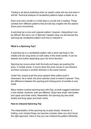 Spinning Top: How to identify and trade the Candlestick