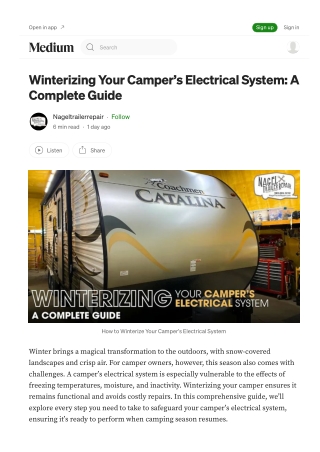 How to Winterizing Your Camper’s Electrical System in Michigan