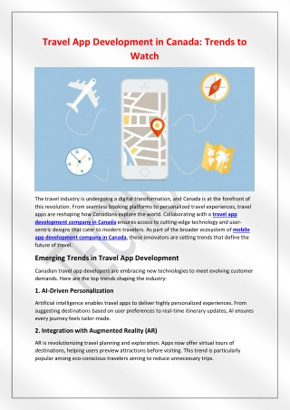 Travel App Development in Canada Trends to Watch
