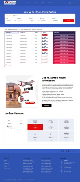 Goa to Mumbai Flights Search Compare and Book Online