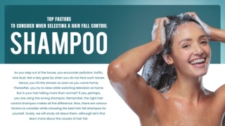 TOP FACTORS TO CONSIDER WHEN SELECTING A HAIR FALL CONTROL SHAMPOO – KOSMODERMA SKIN CLINIC