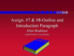 Assign. 7 8-Outline and Introduction Paragraph