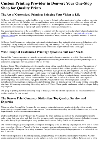 Denver Print Company