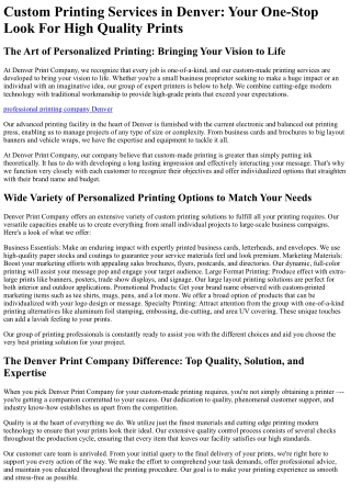 Denver Print Company