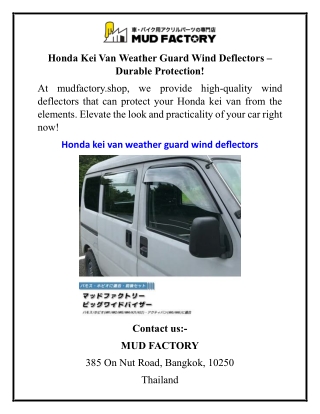 Honda Kei Van Weather Guard Wind Deflectors – Durable Protection!