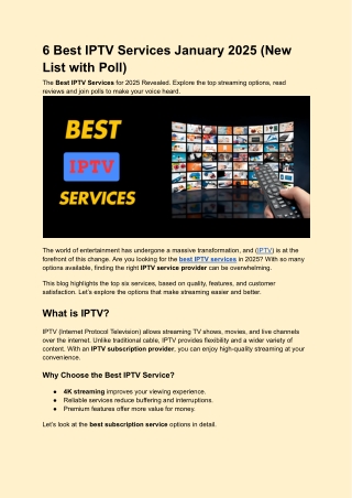 6 Best IPTV Services January 2025 (New List with Poll)