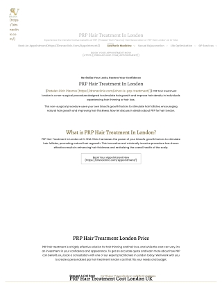 PRP Hair Treatment In London _ PRP For Hair Loss London