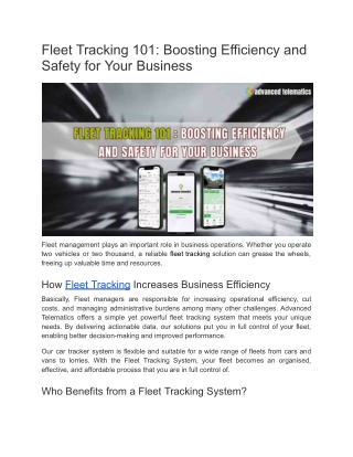 Fleet Tracking 101_ Boosting Efficiency and Safety for Your Business