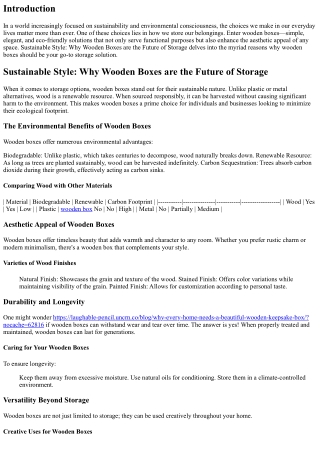 Sustainable Style: Why Wooden Boxes are the Future of Storage